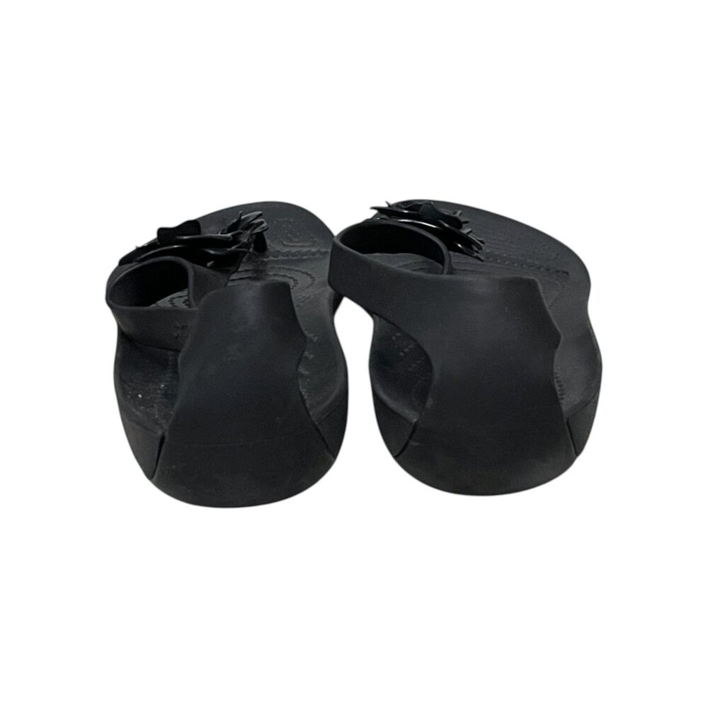 Crocs Serena Embellish Flip Black Floral Thong Sandals Comfort Women's 8 - Picture 8 of 12
